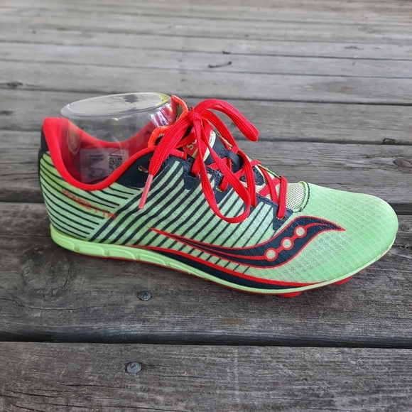Saucony Racing Vendetta 2 Track & Field Red/Green Spike Shoes S19047-2 Size 7.5 - Picture 2 of 16